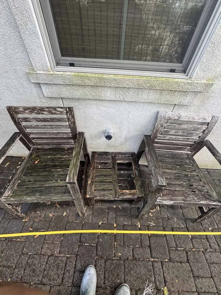 Patio pavers before cleaning
